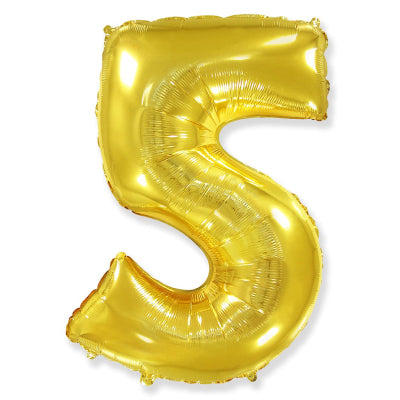 Globo Número Dorado. 5