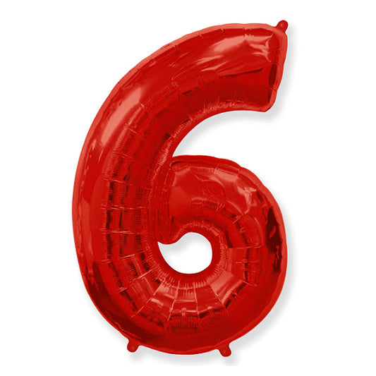 Globo Número Rojo. 6