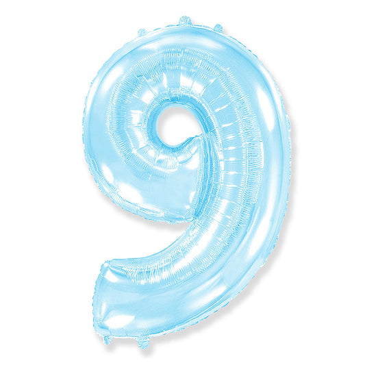 Globo Número pastel Azul. 9