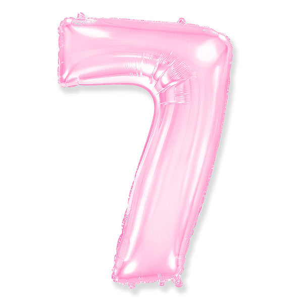 Globo Número pastel rosa. 7