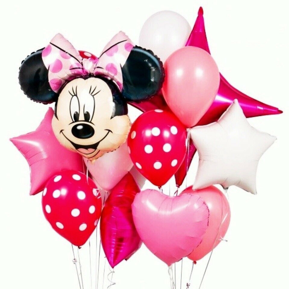 Ramo de globos Minnie Mouse y estrellas