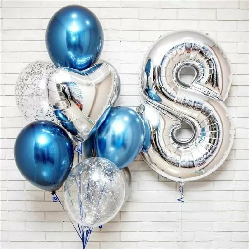 Ramo de globos Cumpleaños con nùmero 8