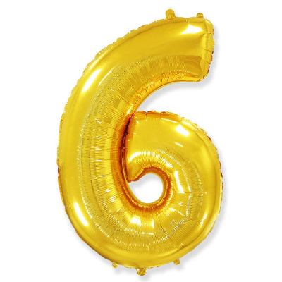 Globo Número Dorado. 6