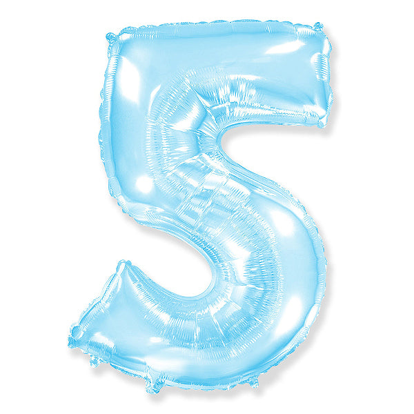 Globo Número pastel Azul. 5