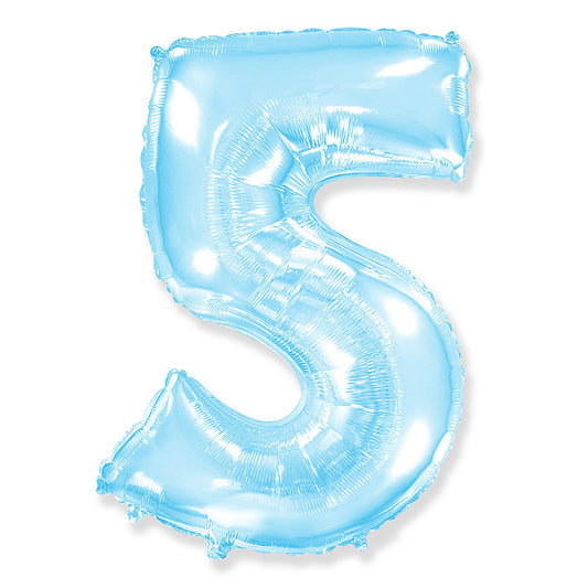 Globo Número pastel Azul. 5