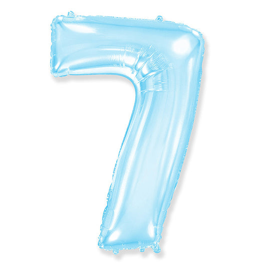 Globo Número pastel Azul. 7