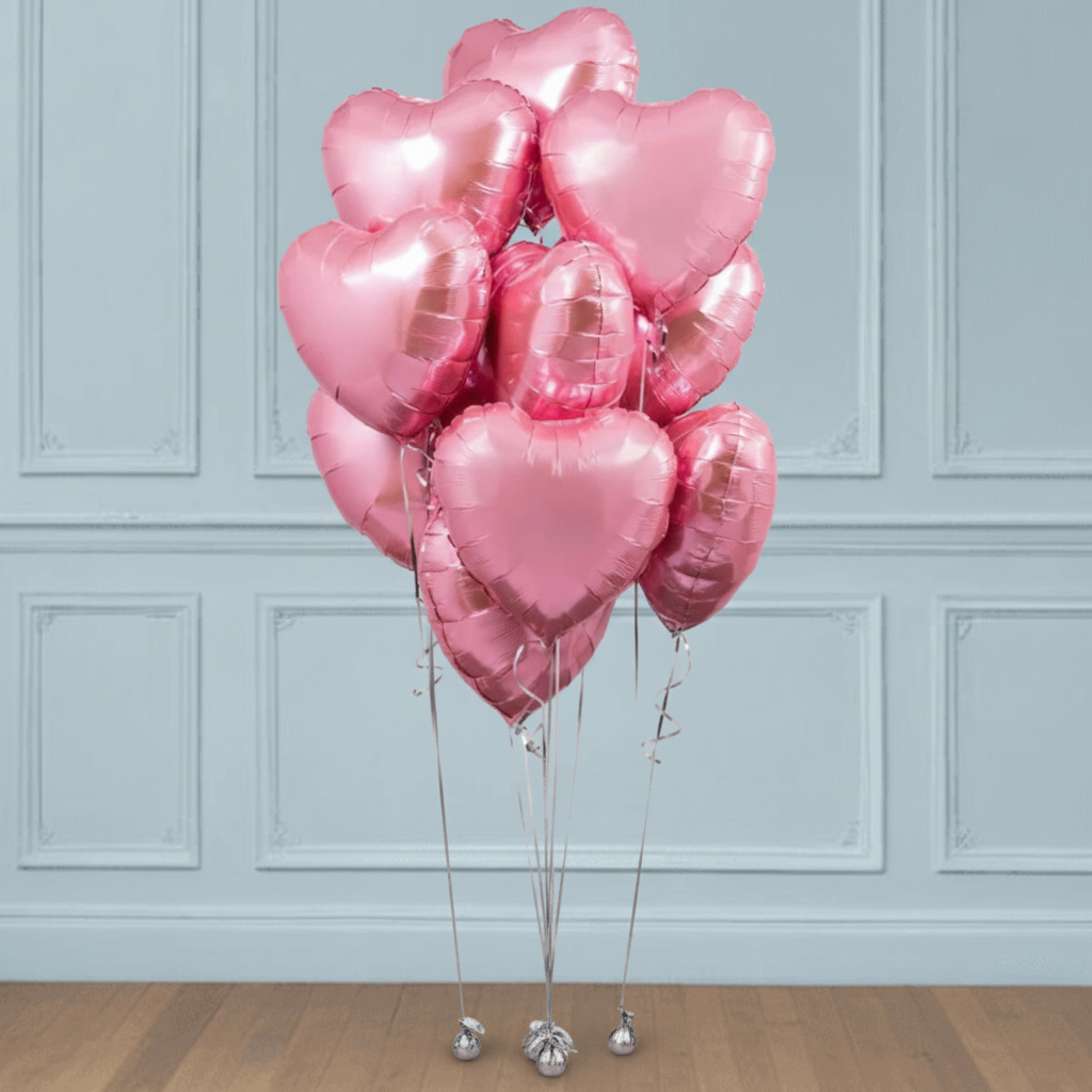 Ramo de globos Corazones rosas