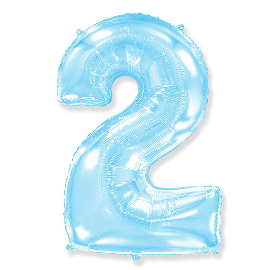 Globo Número pastel Azul. 2