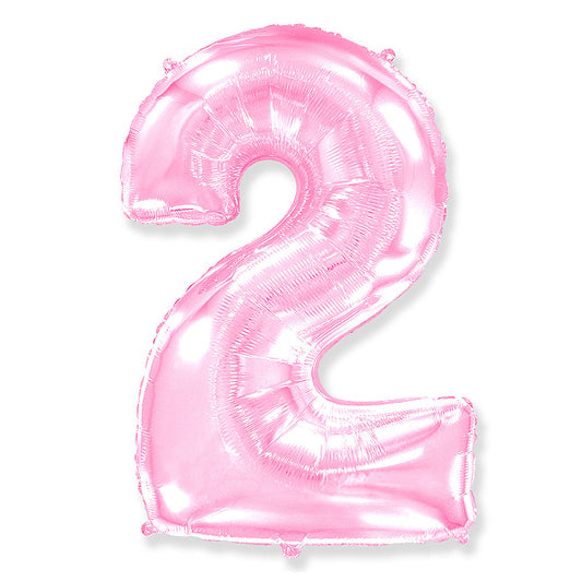 Globo Número pastel rosa. 2