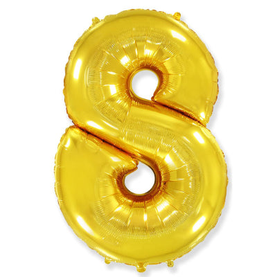 Globo Número Dorado. 8