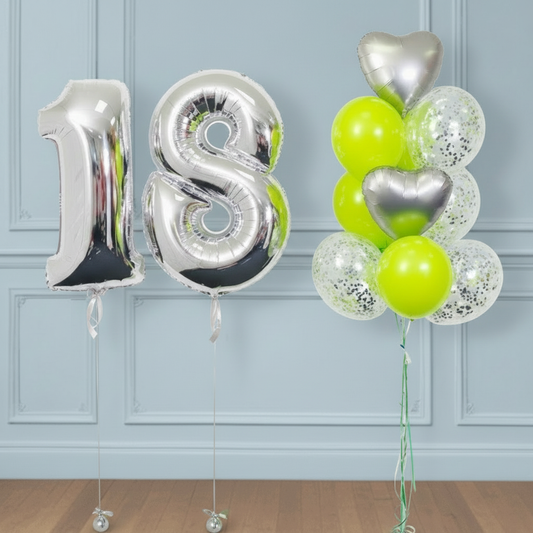 Conjunto de globos con números 18