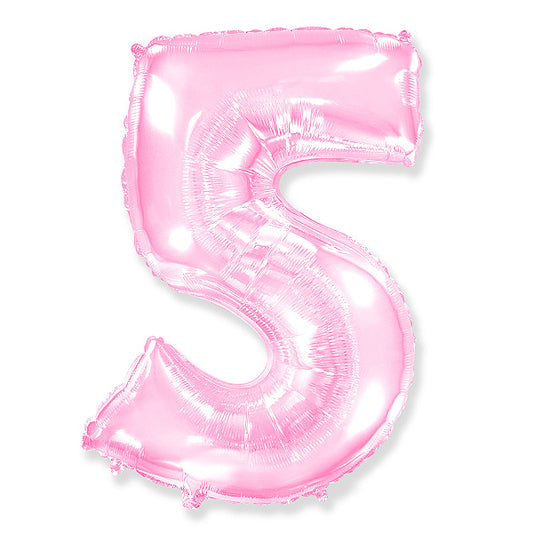 Globo Número pastel rosa. 5