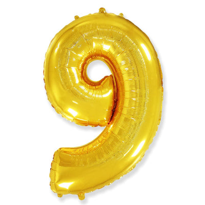 Globo Número Dorado. 9