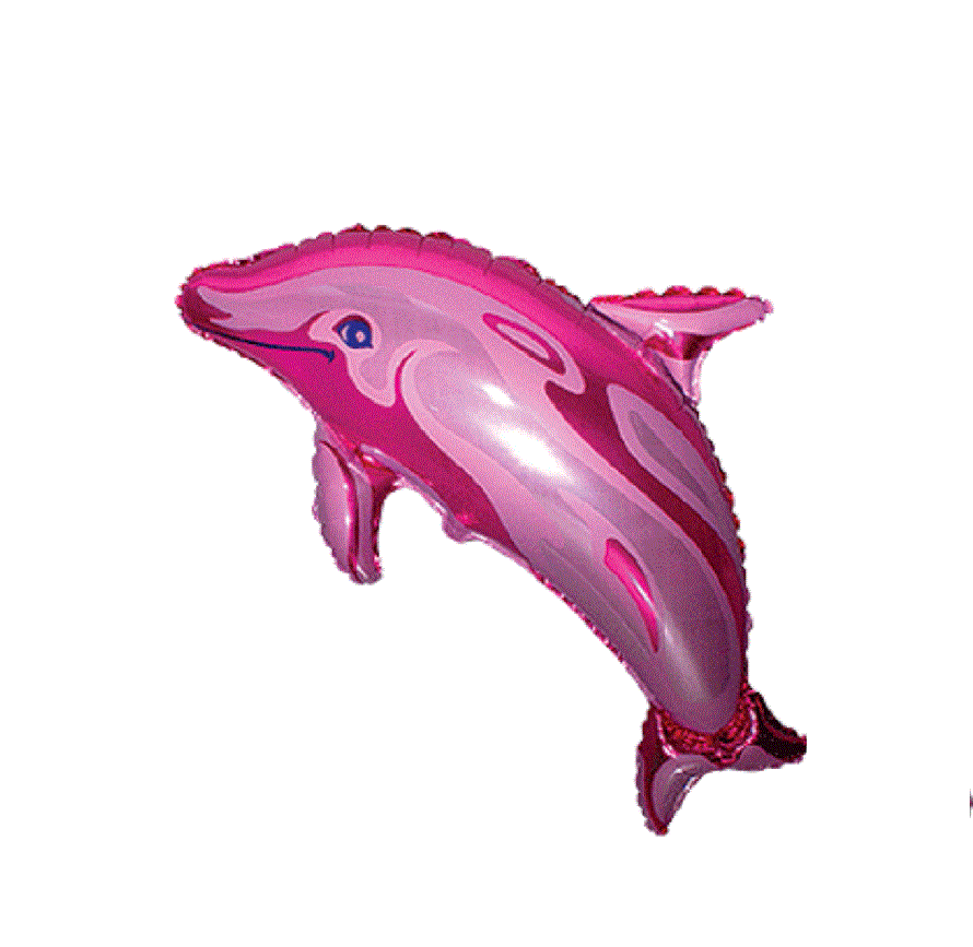 Figura de foil aluminio con helio delfin fucsia (70 cm x 96cm)