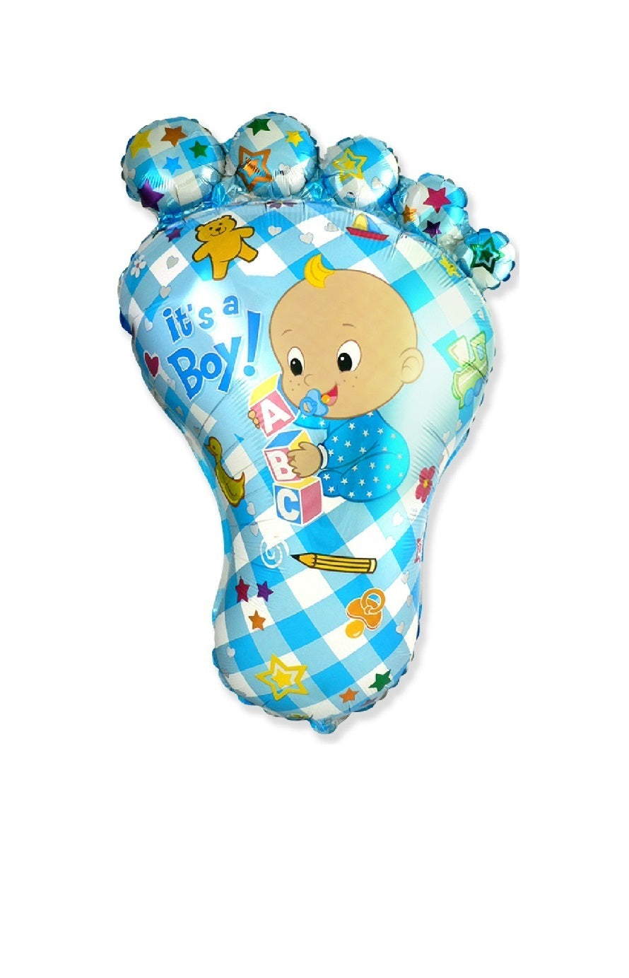 Figura de foil aluminio Niño pie (96 cm)