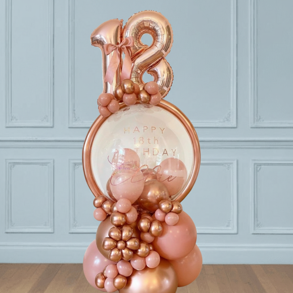 Bouquet de globos de cumpleaños con números 18