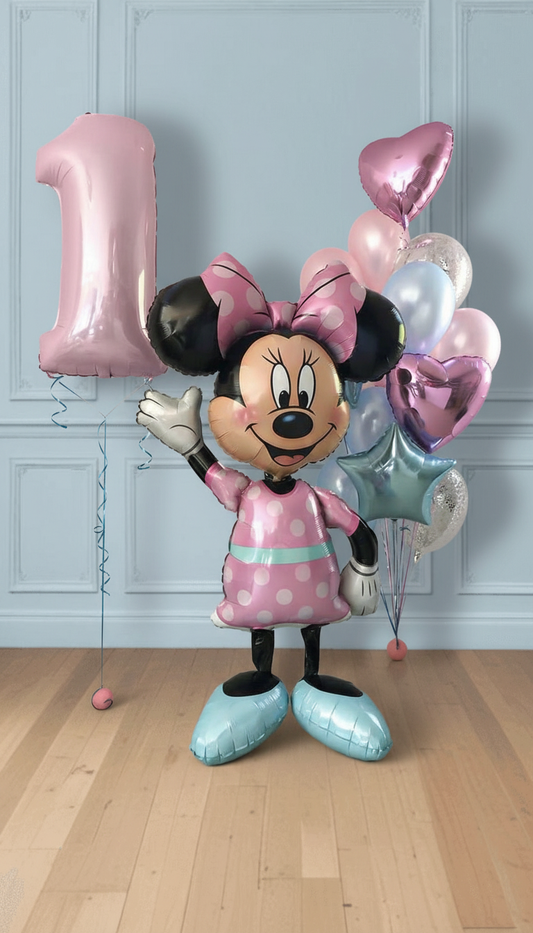 Minnie Mouse caminante con número rosa