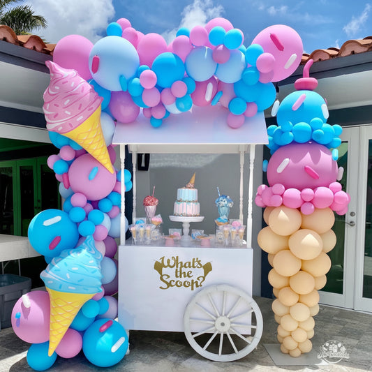 Carrito de candy bar con globos