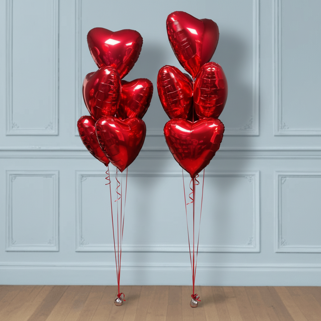 2 ramos de globos corazones