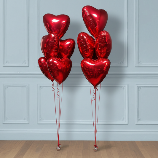 2 ramos de globos corazones