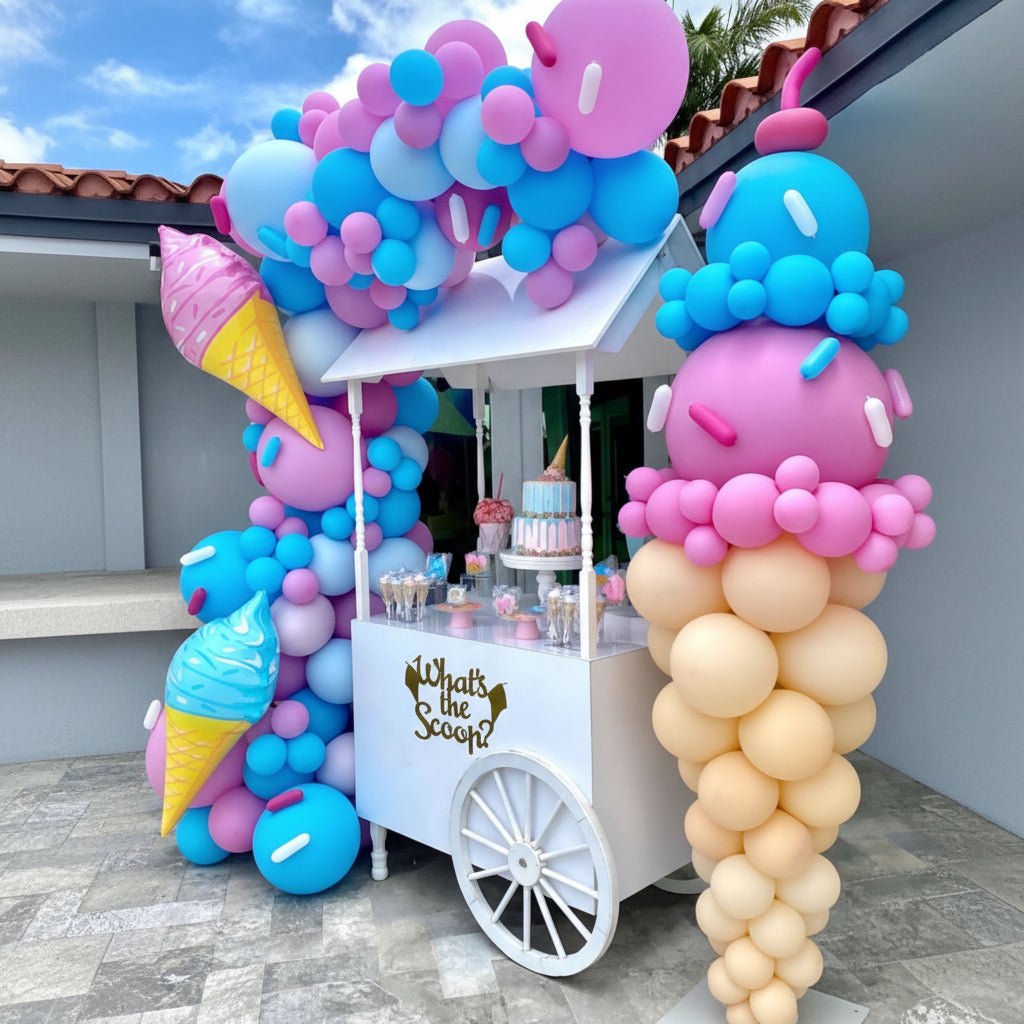 🍭 Carrito de Candy Bar con Globos para Fiestas