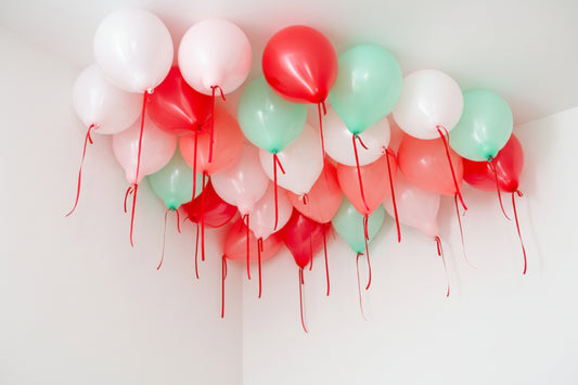 Globos de látex con helio para el techo