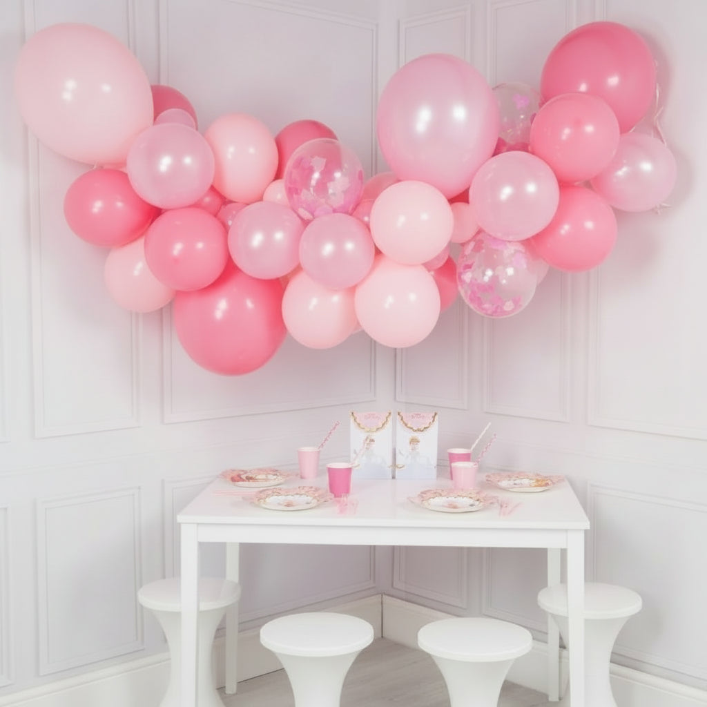 Guirnalda de globos rosas