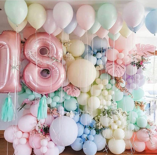Zona de fotos Macarrón con Numeros