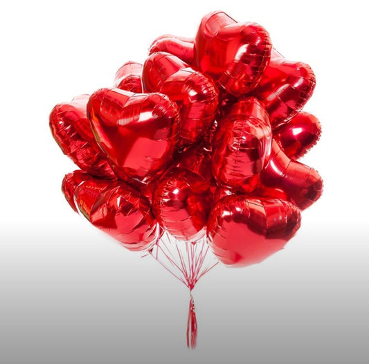 Ramo de globos corazones rojos amor