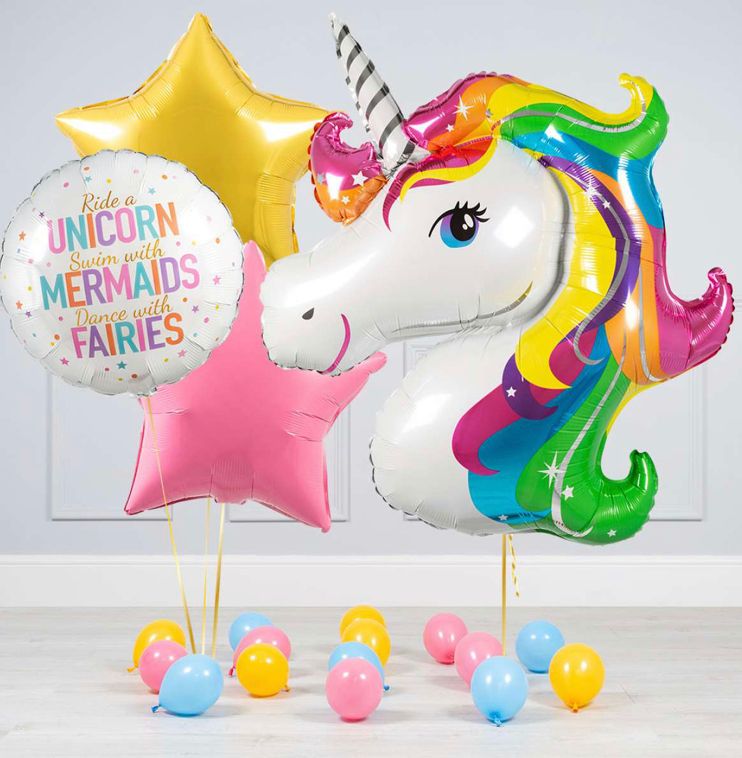 Estrellas y globo de unicornio