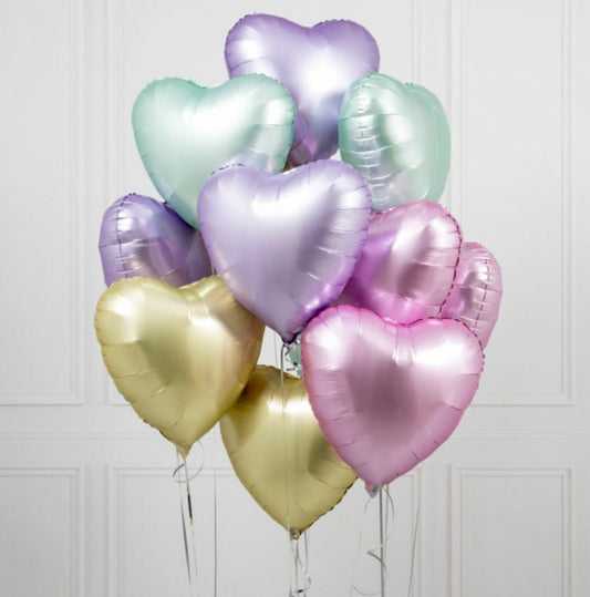 Globos de corazones Pastel Multicolores