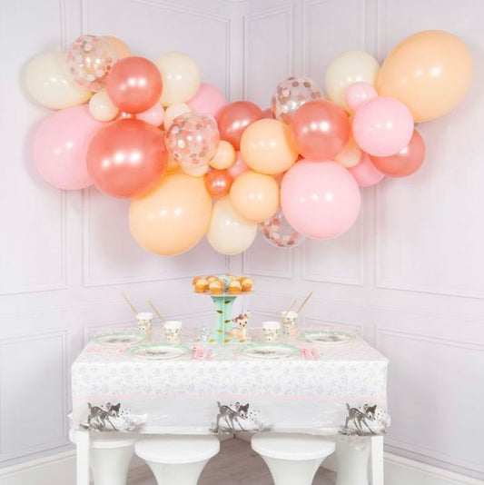 Guirnalda de globos rosa mate