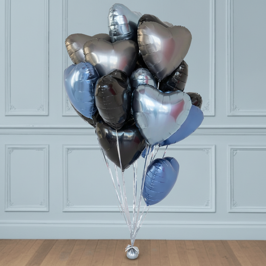 Ramo de globos corazones para hombres