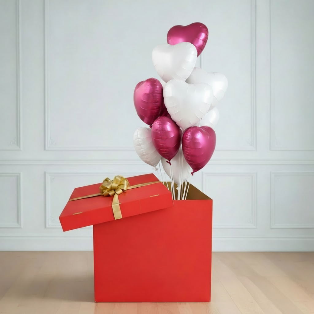 Сaja Sorpresa con globos Corazones, 12 ud
